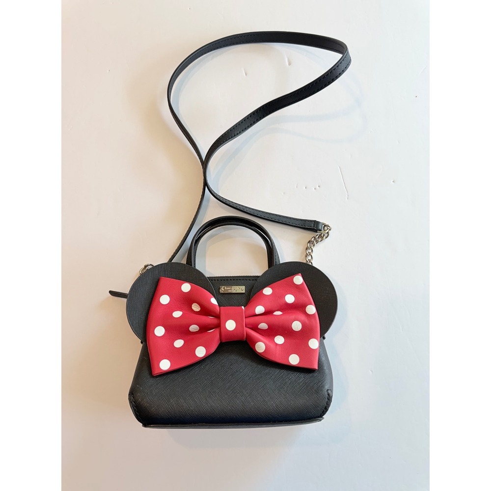 Kate Spade x Disney Minnie Mouse Maise Crossbody Bag Black Saffiano